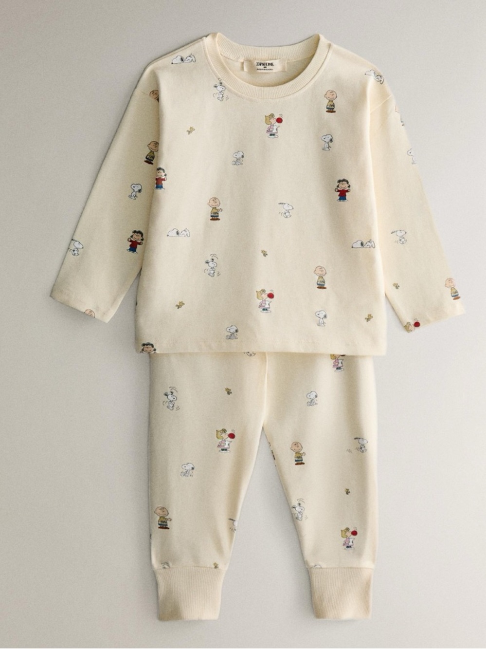 Zara Home  Cream Peanuts Print kids  toddler Pajama Set 2-3 Years 98cm
